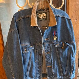 1980’s Ruth Douglas one of a kind  Denim Jacket with Tan Collar